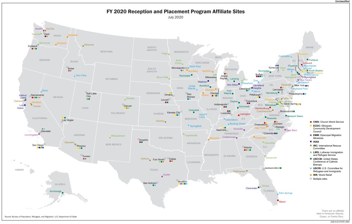 reception sites 2020