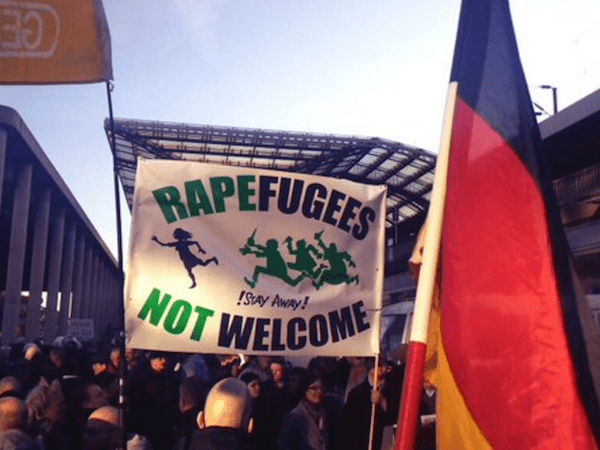 CologneRapeFugeesNotWelcomeSignPEGIDA