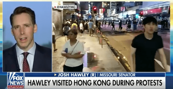 SenHawleyVisitedHongKongDuringProtests